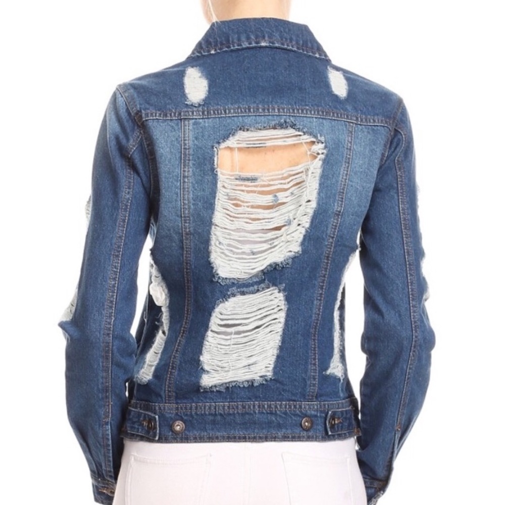 🆕Distressed Denim Jacket Cropped